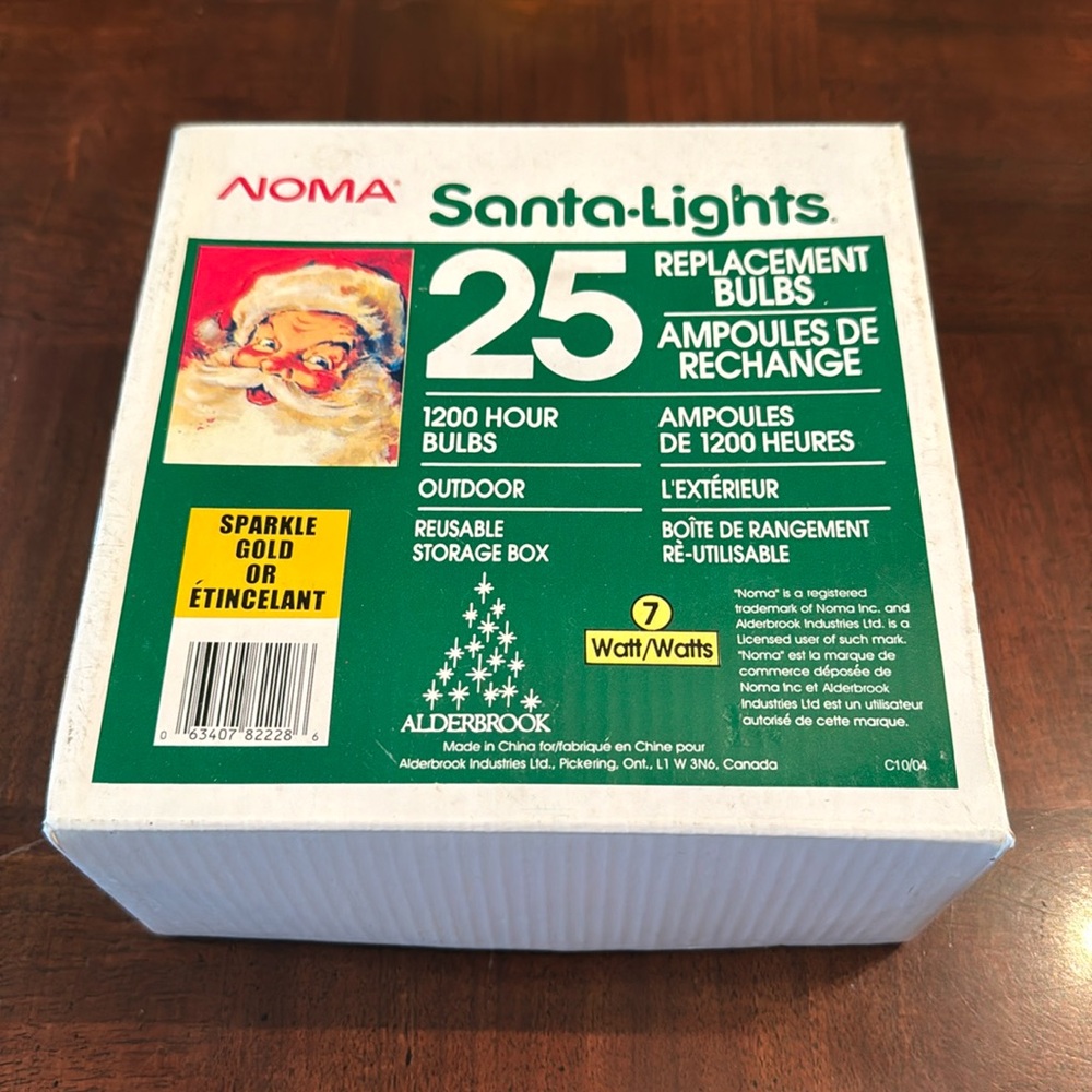 Noma Santa Christmas Lights Replacement Bulbs Sparkle Gold 7 Watt Outdoor
